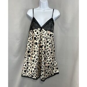 Oscar de La Renta nightgown  gown chemise satin floral Sz Large pink label